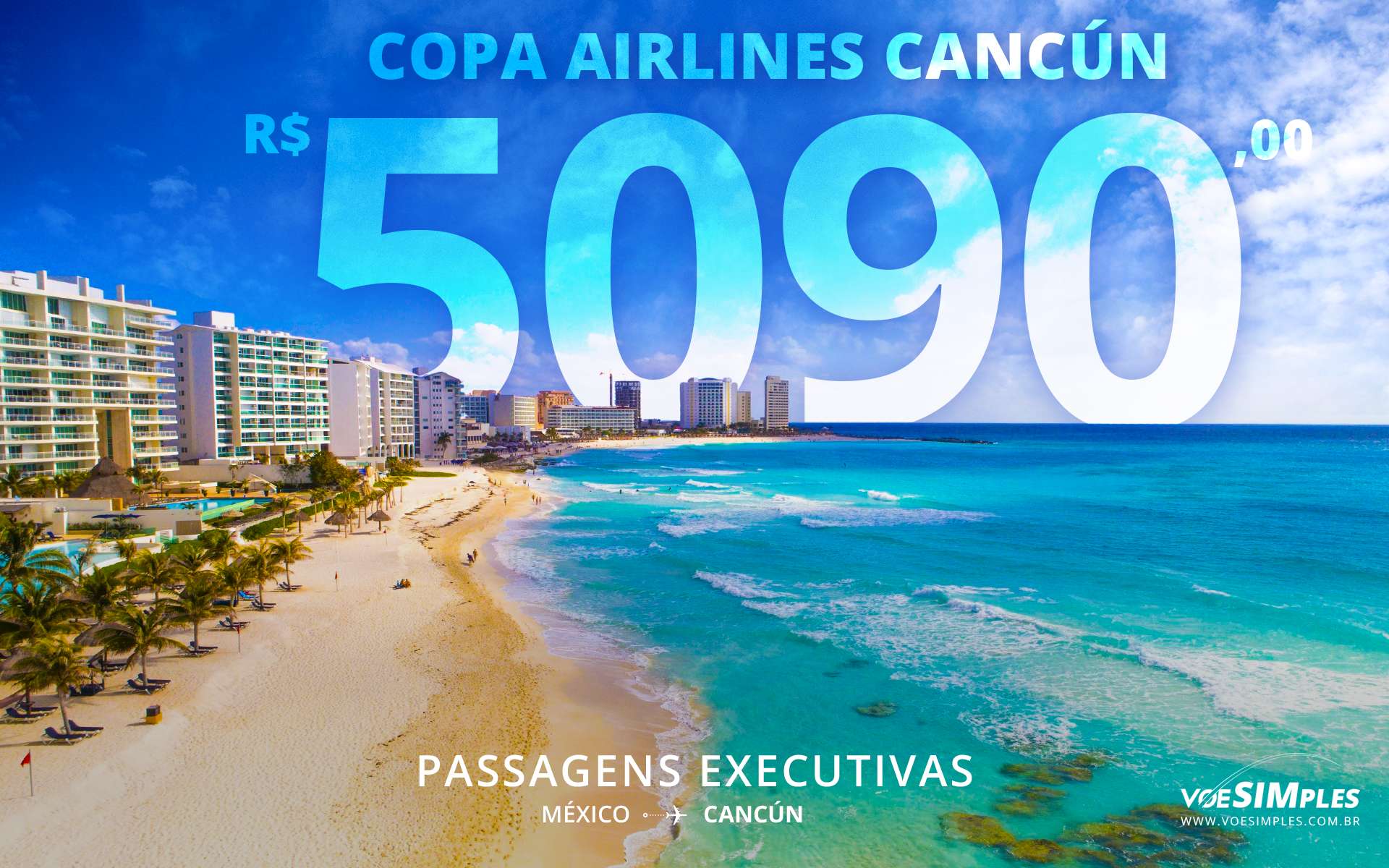 Passagem aérea executiva para Cancún