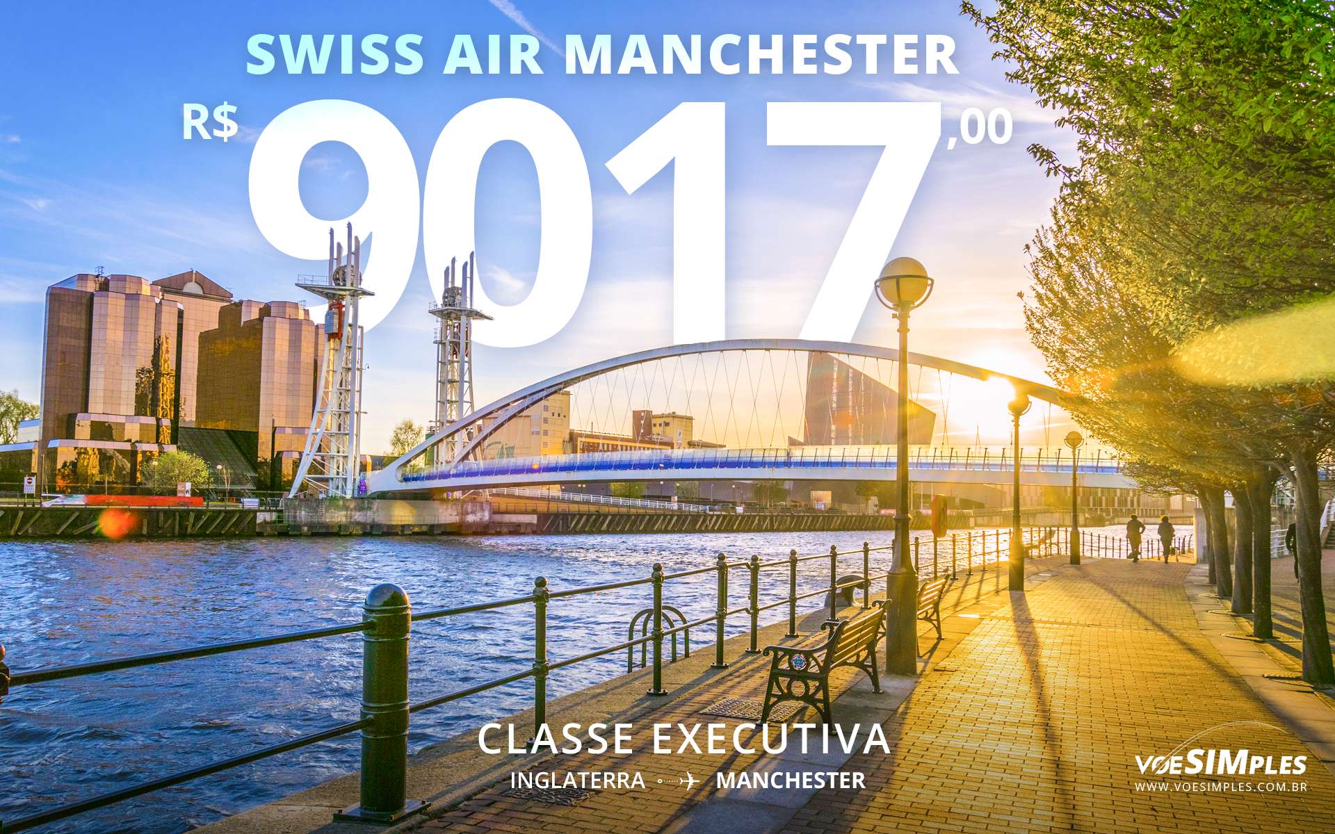 Passagem aérea executiva para Manchester